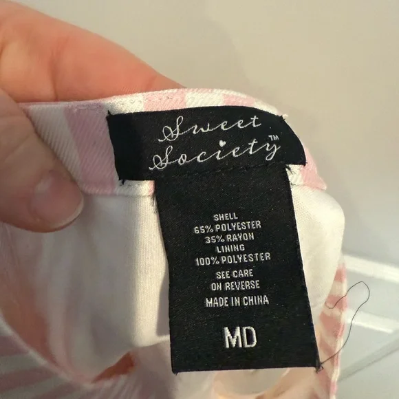 Hot topic sweet society Pink Striped Mini Skirt with Lace Trim - Picture 5 of 5